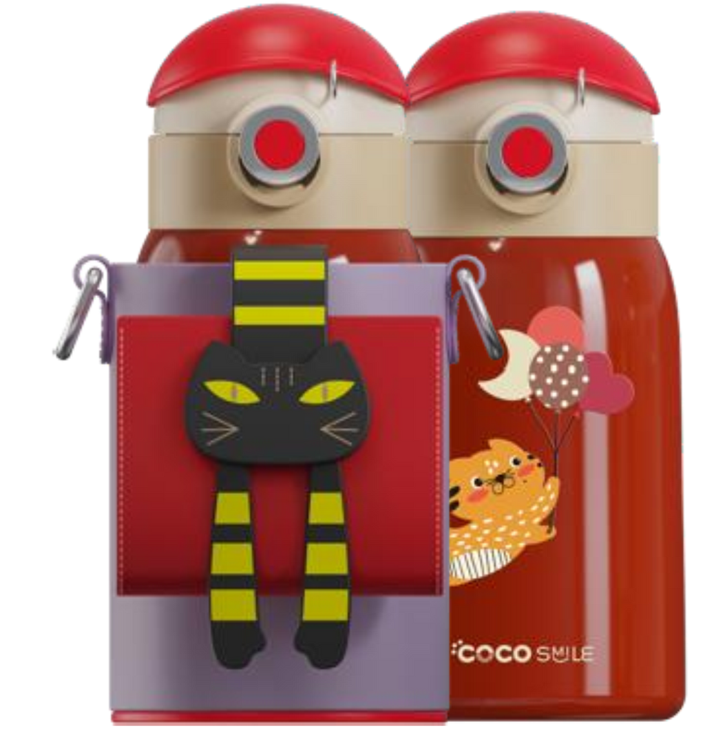 Lying Cat Thermos Cup  With Sleeve