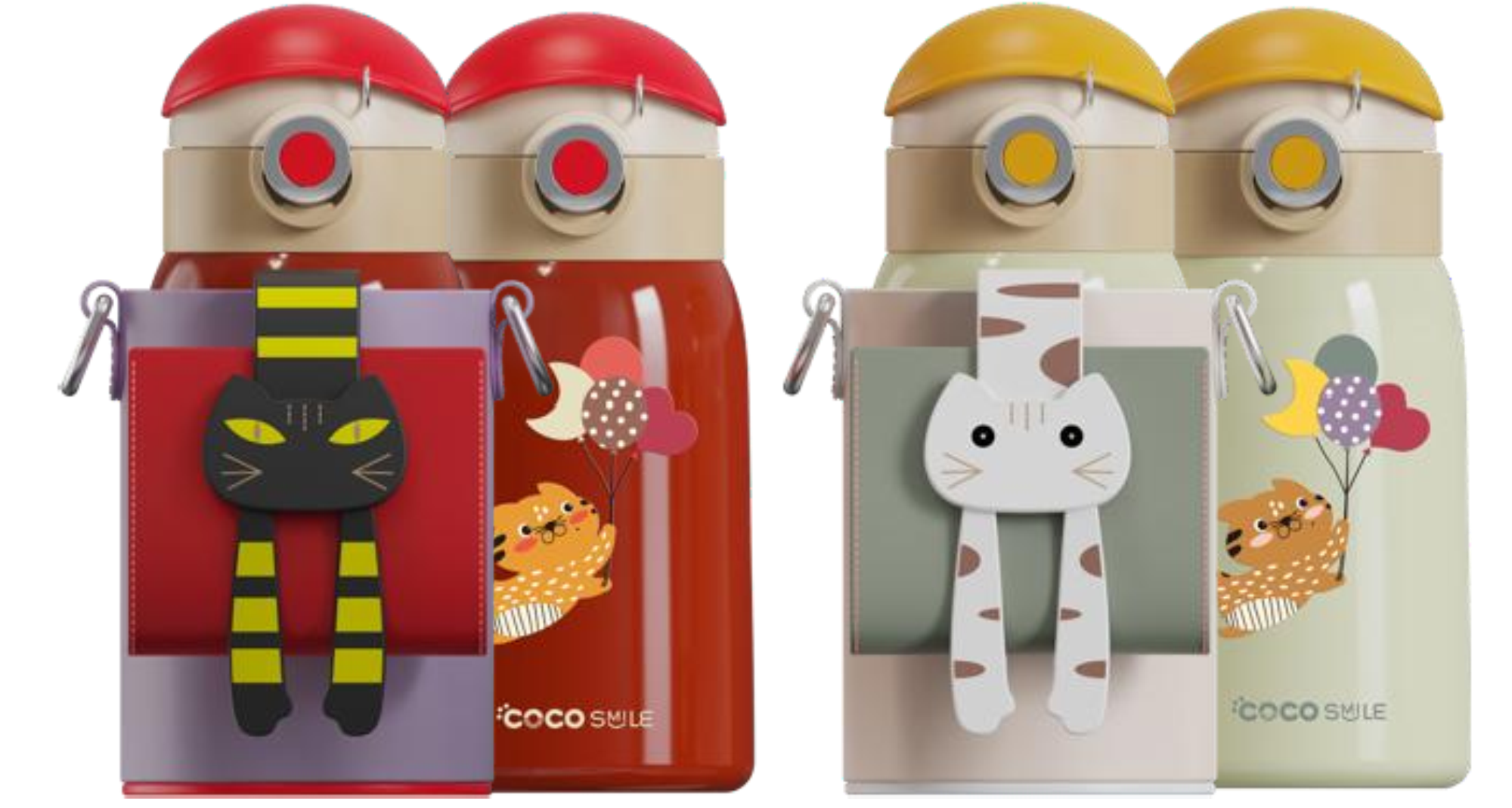 Lying Cat Thermos Cup  With Sleeve