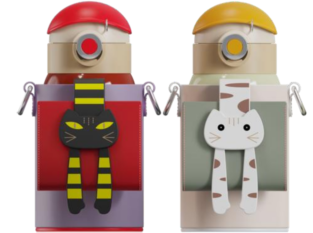 Lying Cat Thermos Cup  With Sleeve